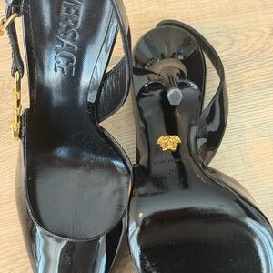 Versace Black Patent Leather Heels